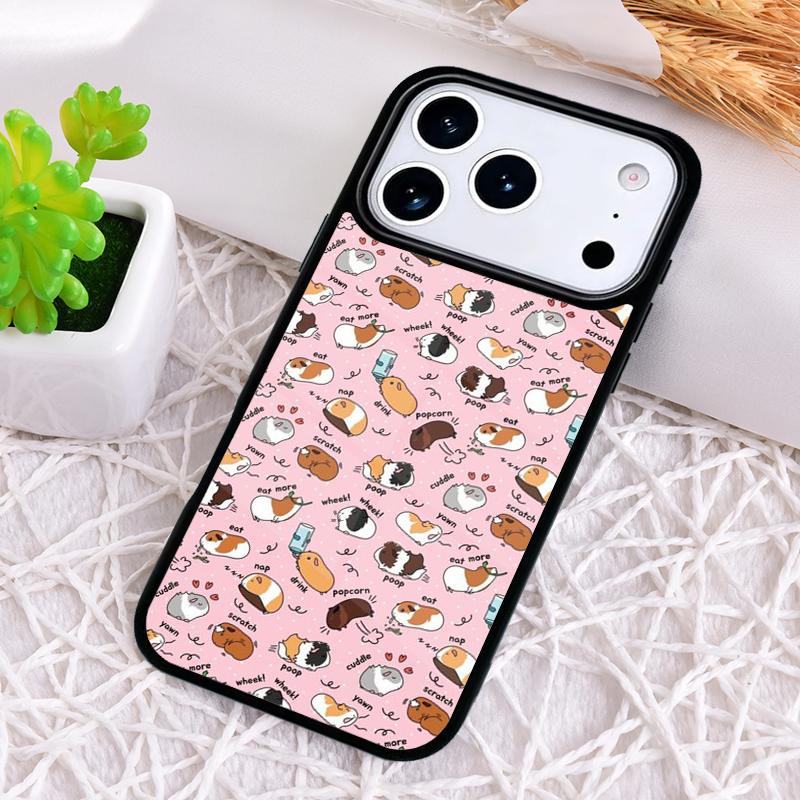 Cartoon Guinea Pig Soft Phone Case for iPhone 17 Air 16 15 11 12 14 13 Pro Max Shockproof Cover