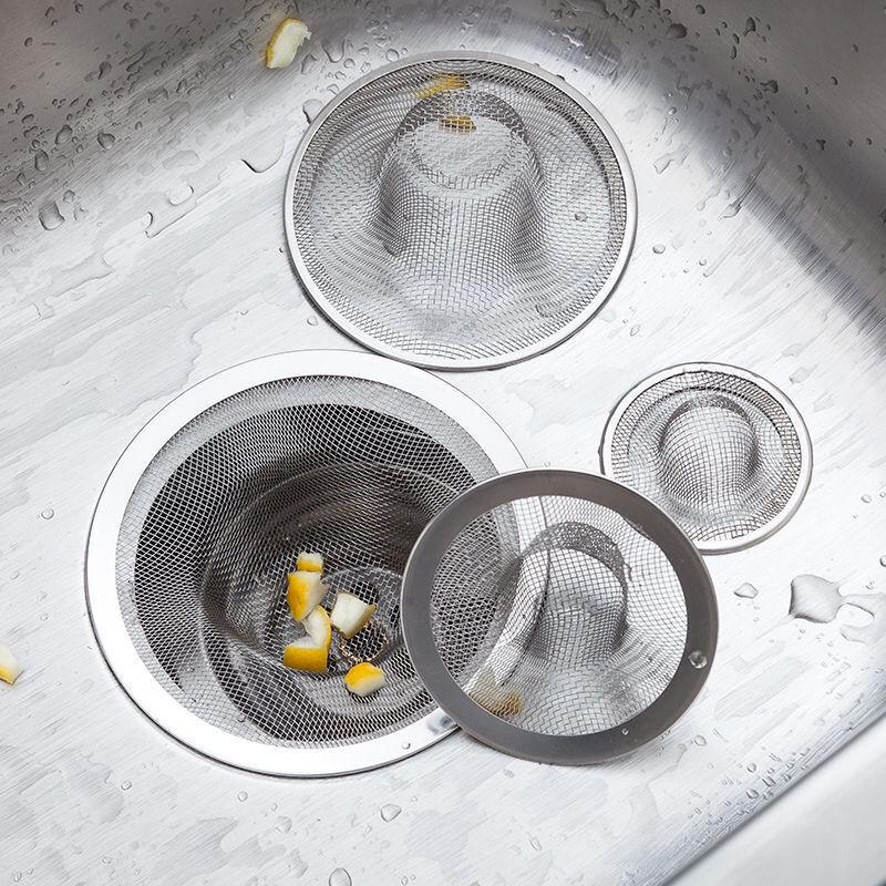 Stainless Steel Drain Net Filter: 5cm-11cm Sizes for Leftover Food and Residue