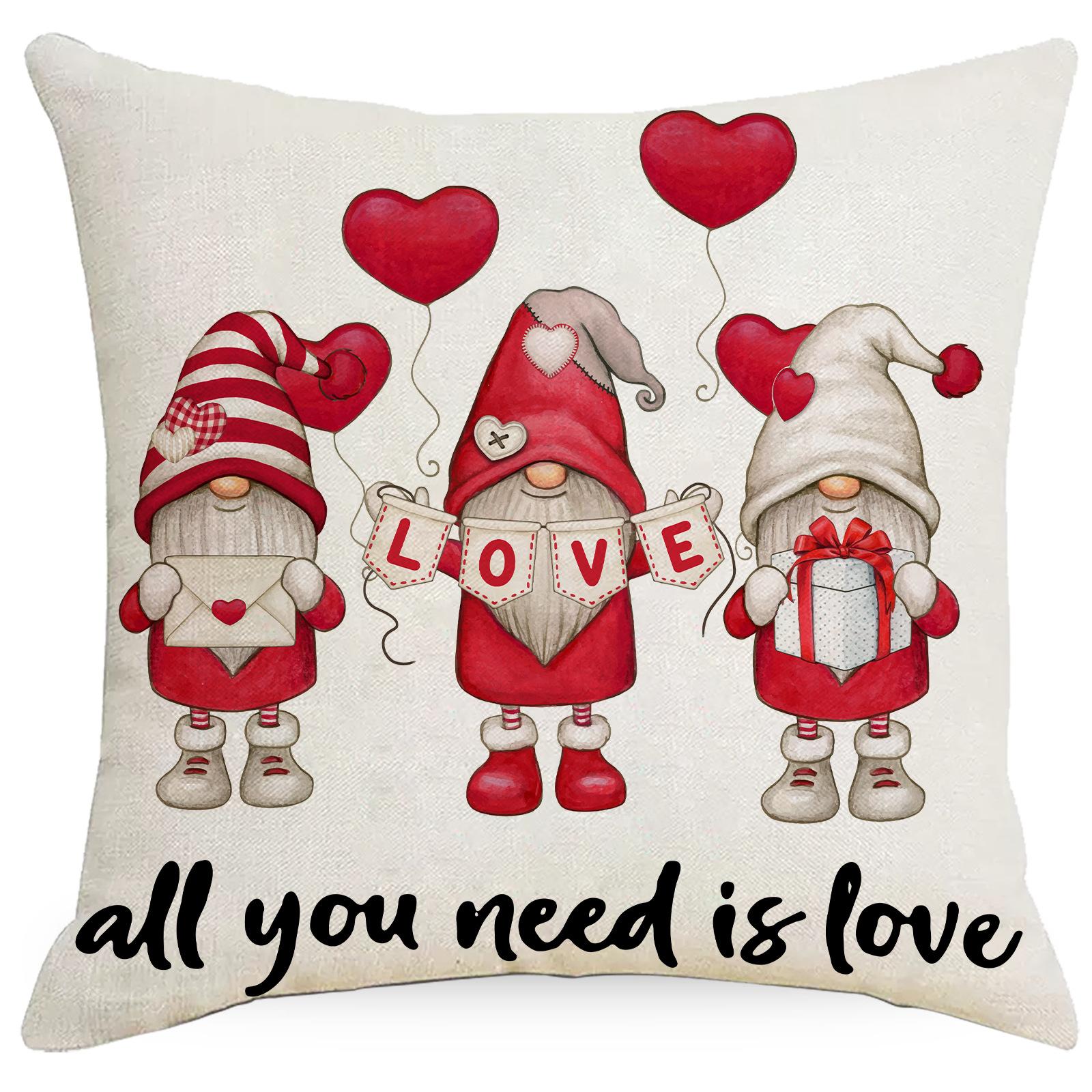 

Новая наволочка на подушку ко Дню святого Валентина, принт с линией, для пары, для дома, для диванной подушки, для гостиной, для спальни 45 * 45Cm without pillow core