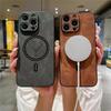 Magnetic For Wireless Charge Phone Case For iPhone 16 15 14 13 12 11 Pro Max Deer Head Leather Magnetic Soft Shockproof Cover
