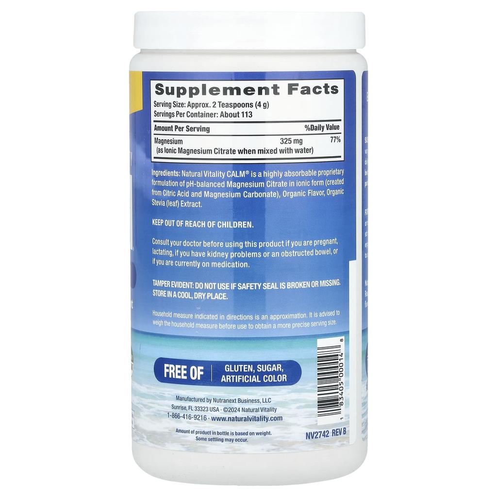 Calm®, Relaxing Drink Mix, Sweet Lemon, 453G(16Oz)