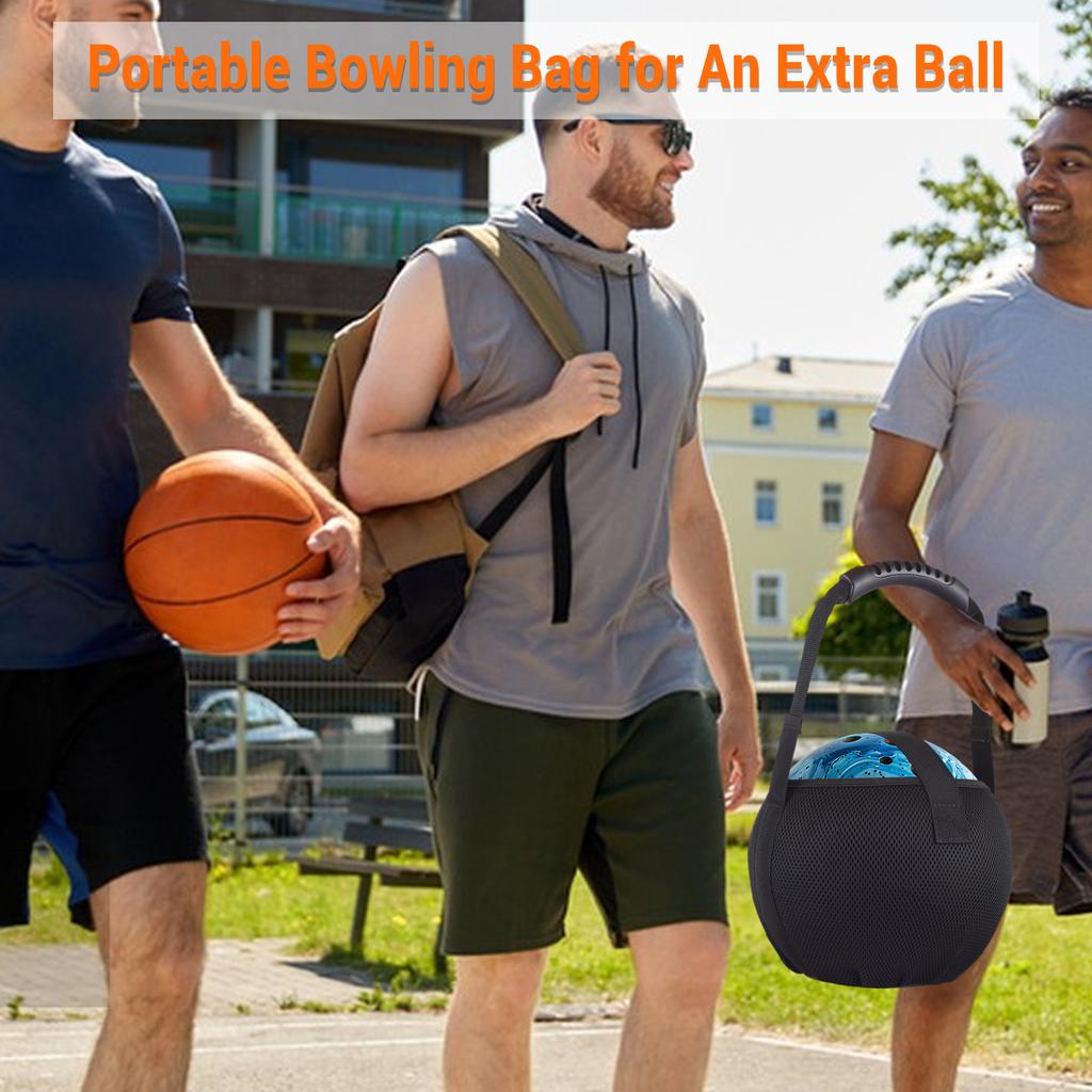 Portable Bowling Mesh Bag Single Bowling Bag with Reinforced Handle