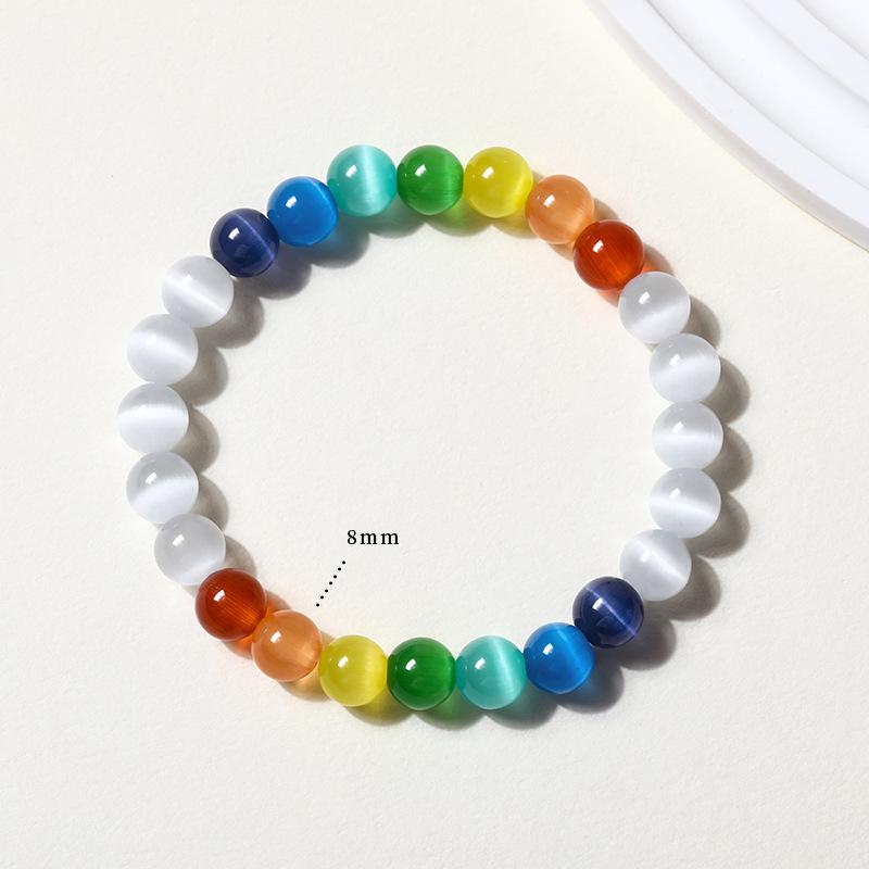 Aquamarine & White Crystal Beaded Bracelet: Fairy Summer Style for Girls, Sweet & Simple Fashion Hand Jewelry with a High-End Feel