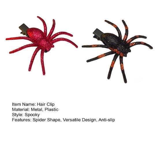 1/2Pcs Halloween Spider Hair Clip Decorative Hair Pins Women Hairpin Headpiece Cosplay Costume Accessory
