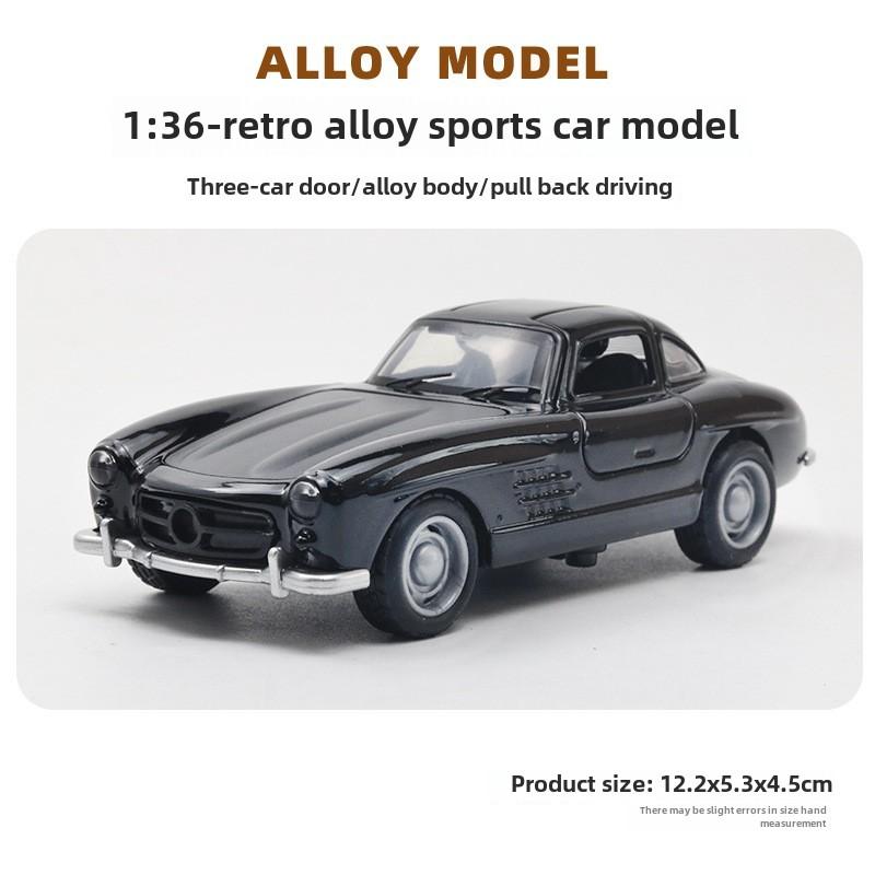 Alloy Car Model Beetle Benz Porsche Vintage Car Desktop Decor Open Door Force Carrying Car Accessories Interior Decoration