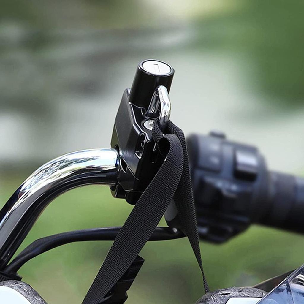 Universal Motorcycle Helmet Lock Anti-Theft Helmet Safety Lock Metal 22mm-26mm Black with 2 Keys