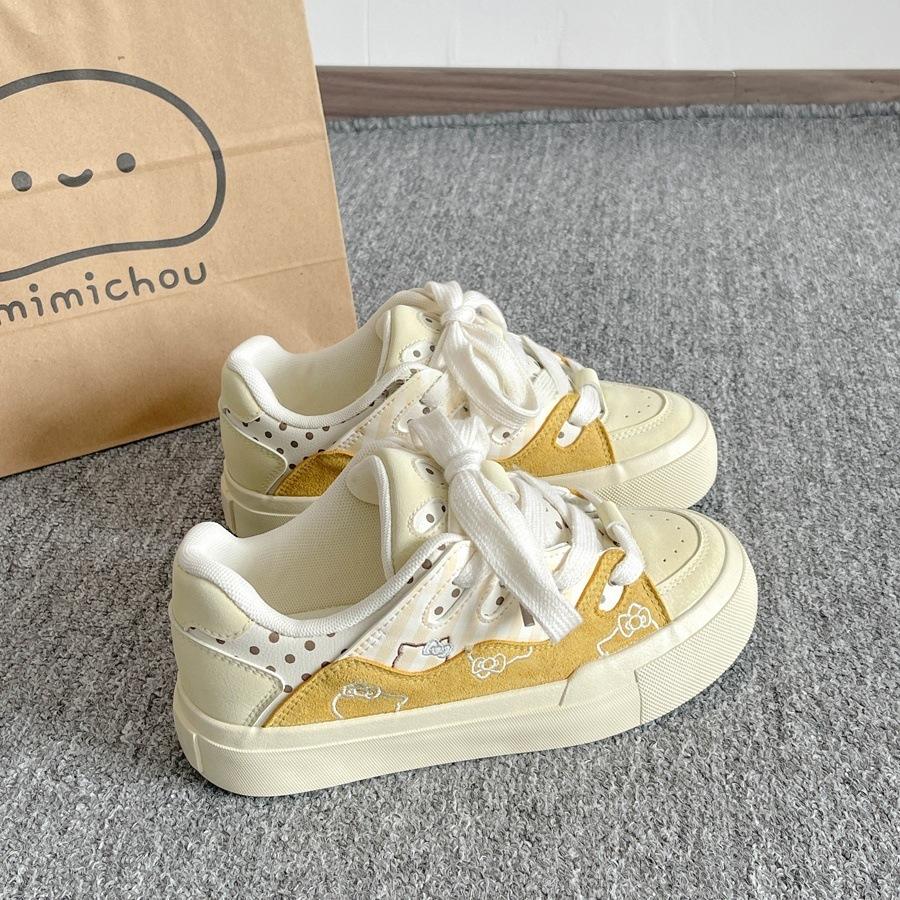 Casual board shoes women's spring and summer new versatile niche shoes platform student white shoes bread shoes