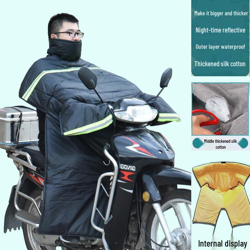 Men's Extra Large Winter Fleece-Lined Waterproof Motorcycle Windshield