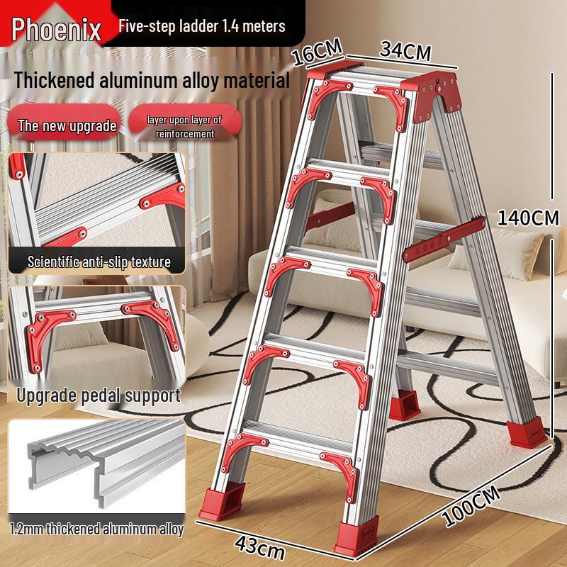 Aluminum Multifunctional Telescopic Folding Ladder: Portable, A-Frame, Household & Engineering Use