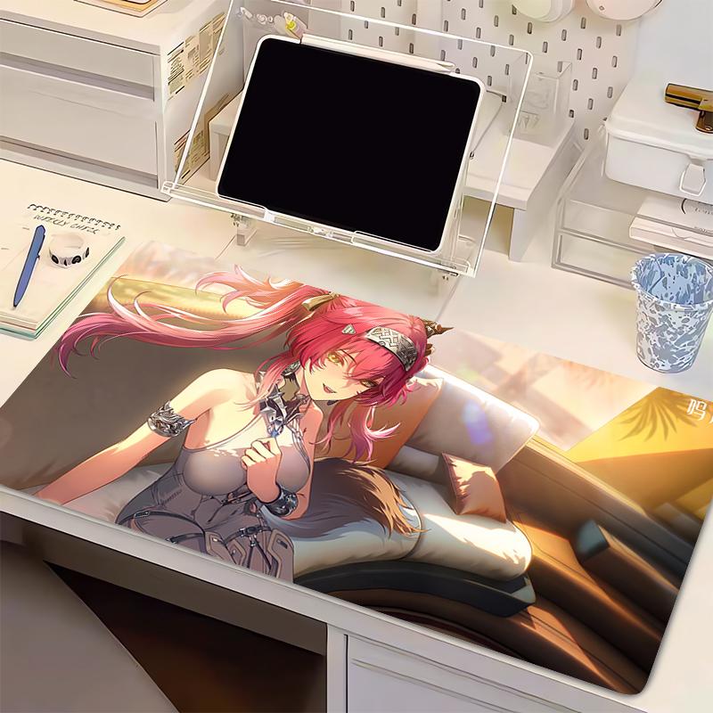 Mouse Pad Wuthering Waves Lupa Extended Desktop Mat Kawaii Computer Accessories Mouse Mat Anime Girl Mousepad Gamer Rubber Pads