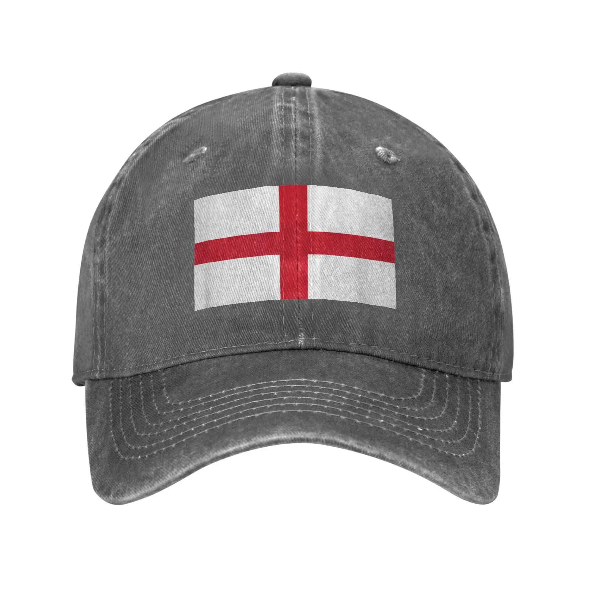 

England St Georges Cross Flag English Unisex Baseball Caps Distressed Denim Caps Hat Vintage Outdoor Running Golf Gift Sun Cap Adjustable