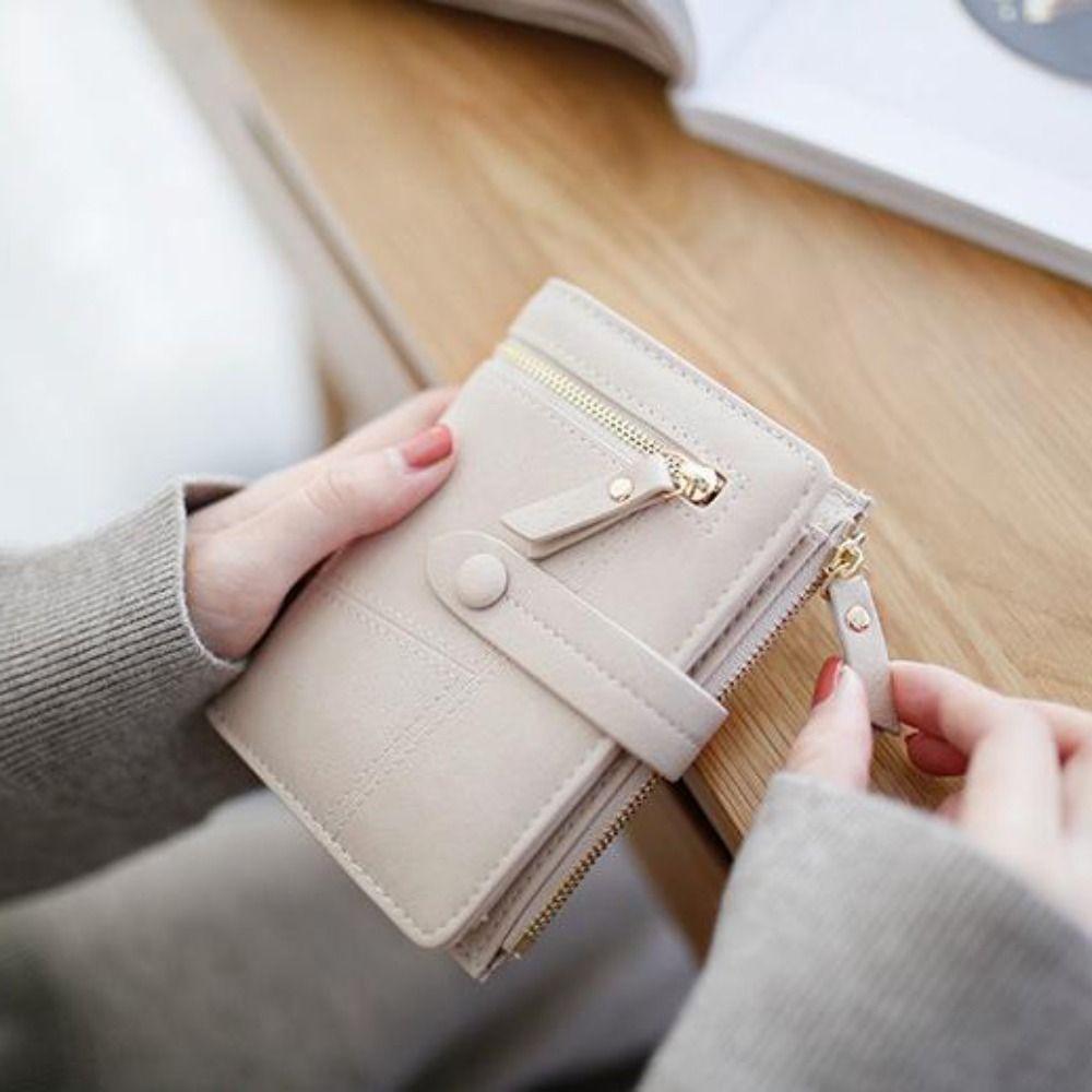 Folding Short Women Wallets Waterproof PU Leather Coin Purse Classic Women Card Bag Outdoor