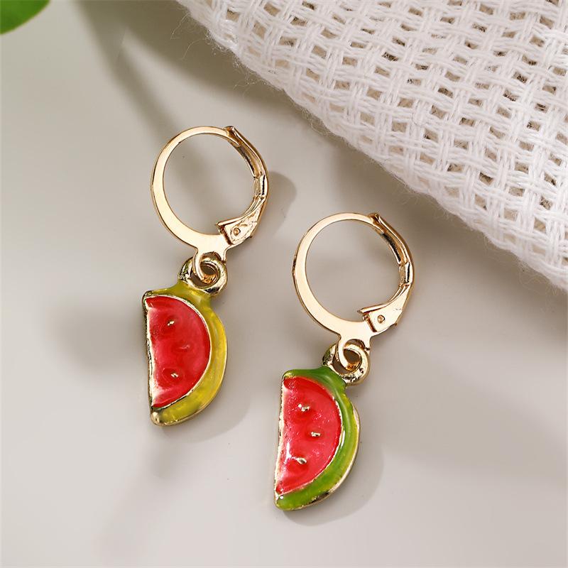 New Red Strawberry Cherry Dangle Earrings For Women 3D Simulated Fruit Lemon Cherry Watermelon Earring Party Jewelry Gifts