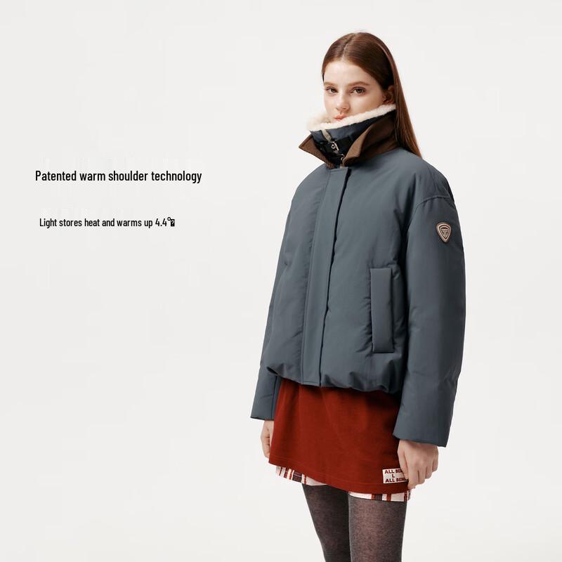 

Tamboer Women s Goose Down Jacket with Lambswool Collar S 160