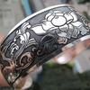 Women Vintage Ethnic Style Open Jewelry Tibetan Silver Bangle Wide Cuff Bracelet