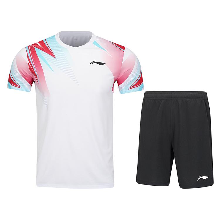 

Серия Li Ning Бадминтон Геометрические линии Быстросохнущий Прохладный Повседневный Спортивный костюм Унисекс Спортивный костюм AATV011-2 L