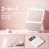 Beautifive Actress Makeup Mirror with Folding Magnifying Adjustable Tabletop 3 Color Brightness USB Storage Space Mirror Folding Mirror Mirror,