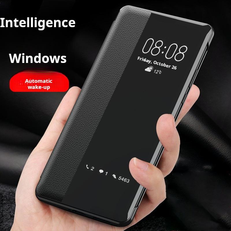 Pouzdro s okénkem pro Samsung Galaxy S25 S24 S23 S22 S21 S20 Note 20 Ultra Plus PU kůže Chytrý flip Nárazuvzdorný kryt Skořepina