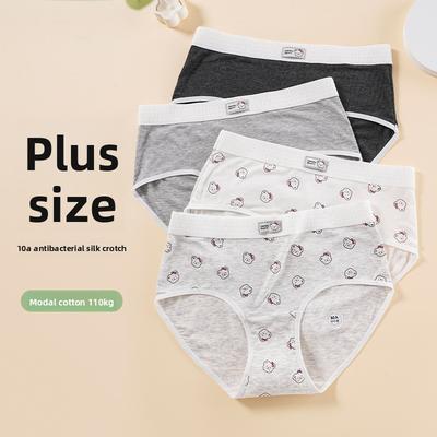 Große Größe Damen Frühling und Herbst Neue Niedliche Cartoon-Bären Antibakterielle Unterhosen