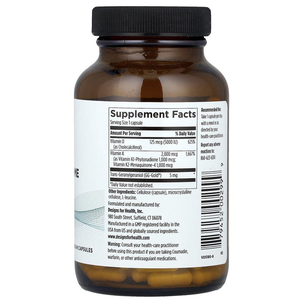 Supreme D-vitamin (med Vitamin K1 och Vitamin K2, 180 Veggiekapslar)