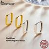 BAMOER Silver Square buckle Earrings 925 Silver Classic French Earring for Women Party Wedding Fine Jewelry BSE478