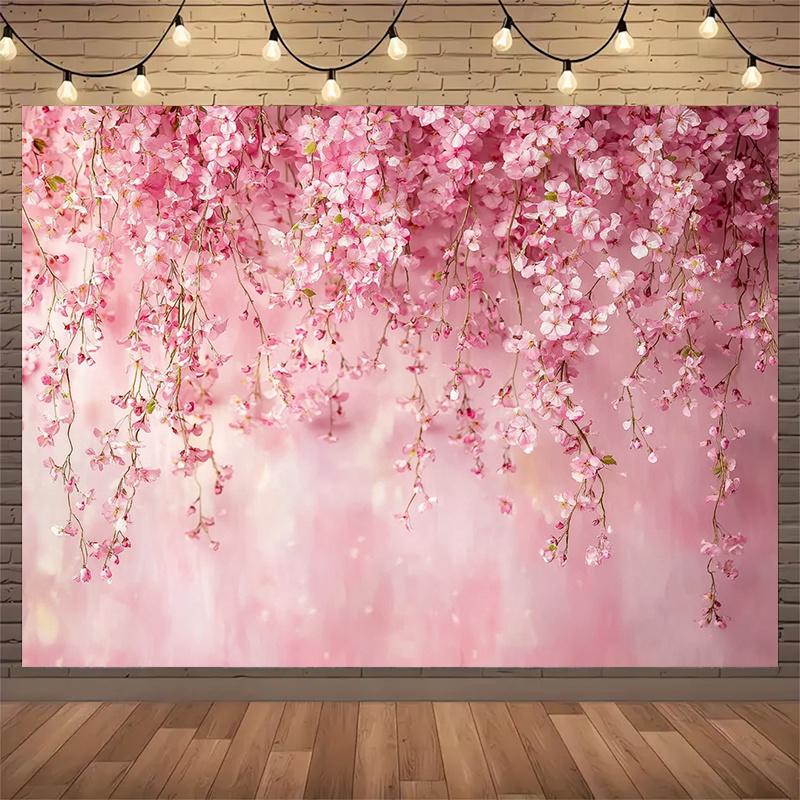 pink cherry blossom background, suitable for weddings, parties, photo studios, live broadcastL