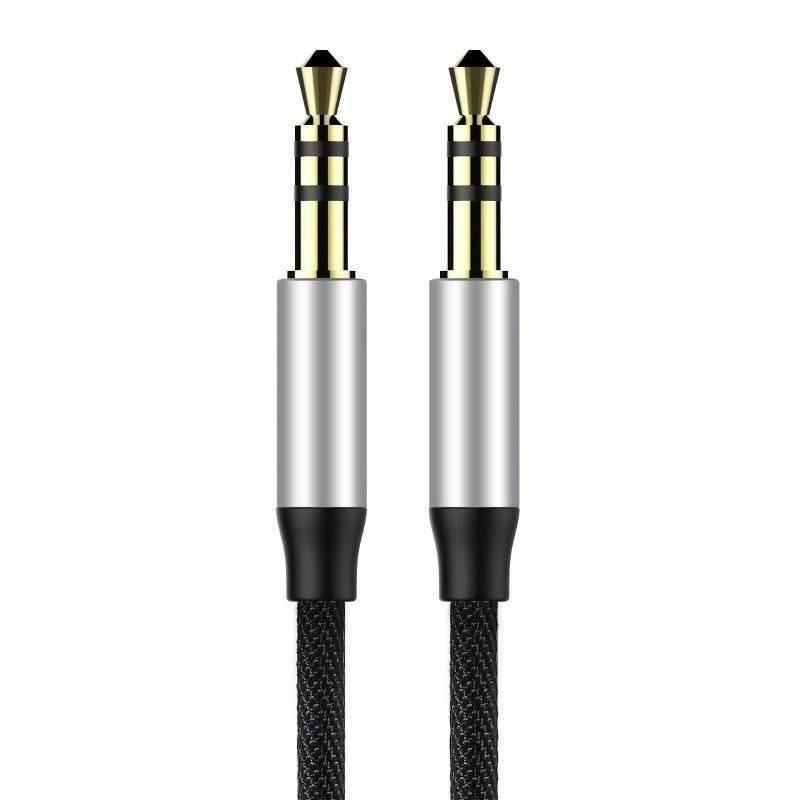 Kabel Audio Mini-Klinke 3,5 mm Aux Baseus Yiven 1 m (Schwarz-Silber)