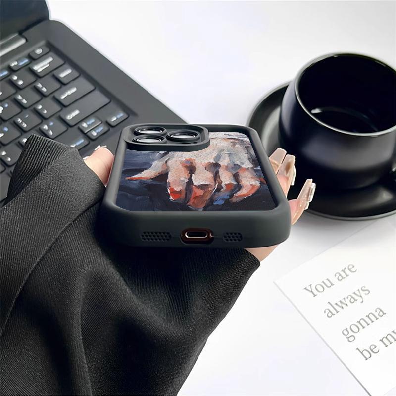 Redmi Note 13 Pro 4G Hülle für Xiaomi Redmi Note 12s 13 4G 11 11s 10s 10 12c 13c Pro Plus 5G Ölgemälde Zwei Hände Stilvolle Abdeckung