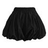 Women's High-Waist Puff Skirt Shorts - Summer Black A-Line Bubble Lantern Design
