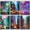 Prosperous Cyberpunk City Painting Canvas Poster Future World Wall Art Picture for Living Room Bedroom Modern Home Decor Gift