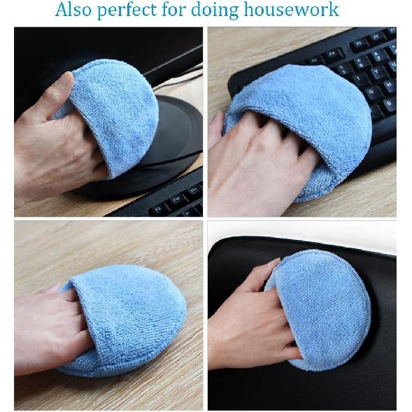 Microfiber Wax Applicator, AutoCare Ultra-Soft Microfiber Wax Applicator Pads With Finger Pocket Wax Applicator For Cars Wax Applicator Foam Sponge