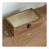 Desktop Storage Box Metal Latch Wood Rustic for Desk, Office Rectangle Large