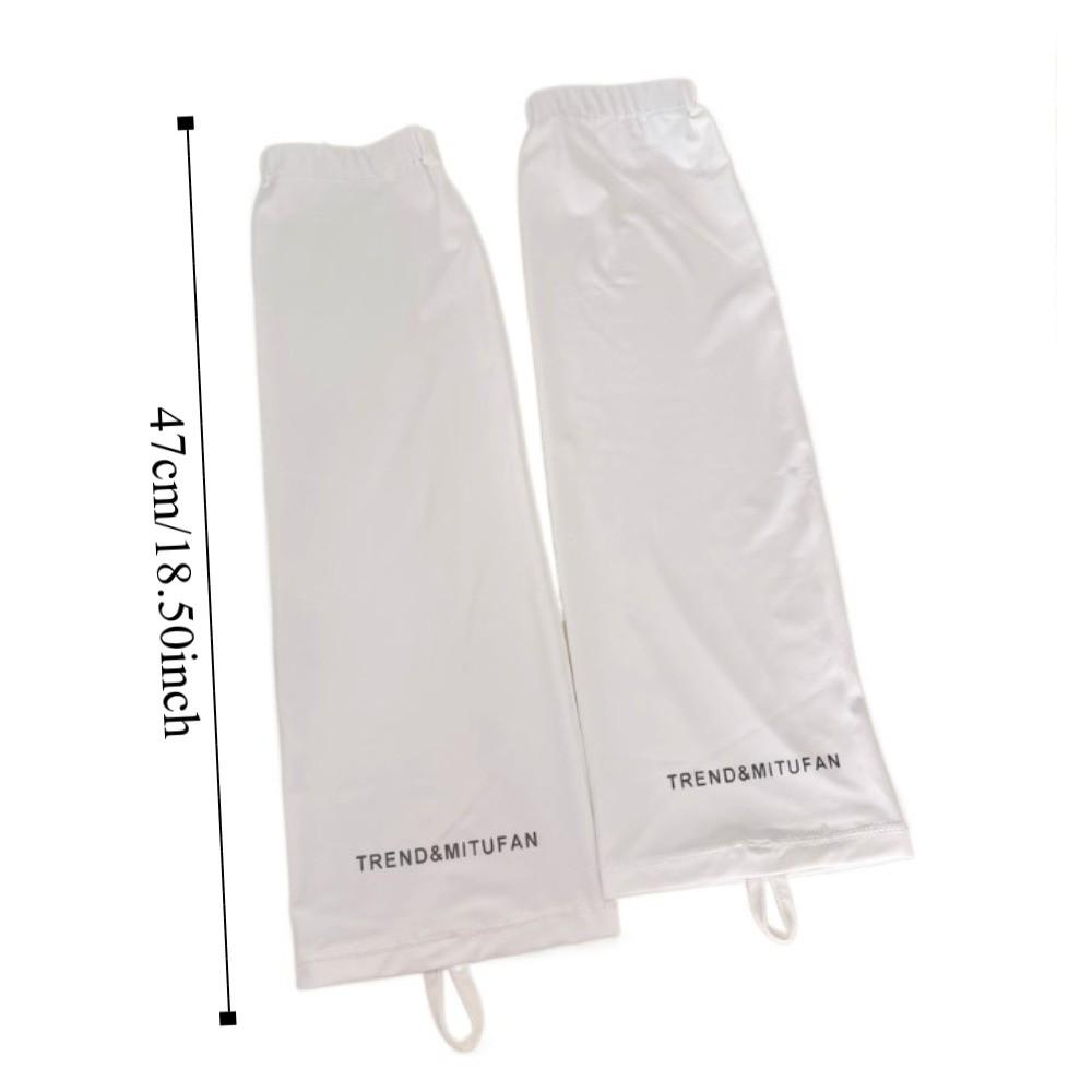 Arm Protection Cycling Sunscreen Sleeves Elastic Loose Long Ice Silk Sleeves Thin White Sunscreen Arm Covers Summer