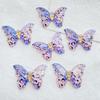 10Pcs Cute Colorful Shiny Butterfly with a Hole Flat Back Resin Scrapbooking DIY Jewelry Hairpin Craft Decoration Accessorie