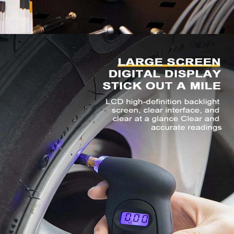New Tire Pressure Gauge Backlight High Precision Digital Tire Pressure Monitoring Car Tyre Air Pressure Gauge Meter LCD Display