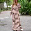 Trendy Summer Maxi Dress Soft Lady Clothes Thin Contrast Color Dress Up