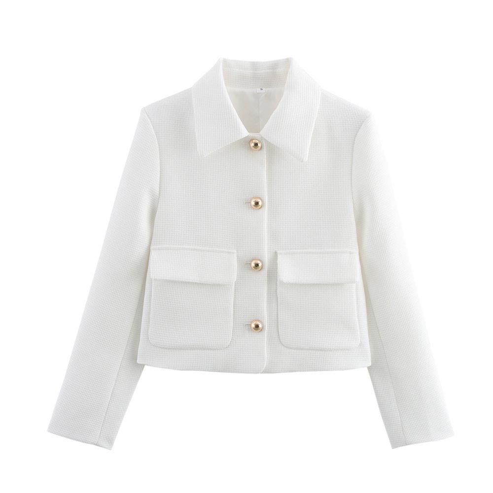 

2025 Spring Women s Versatile Lapel Jacket Medium