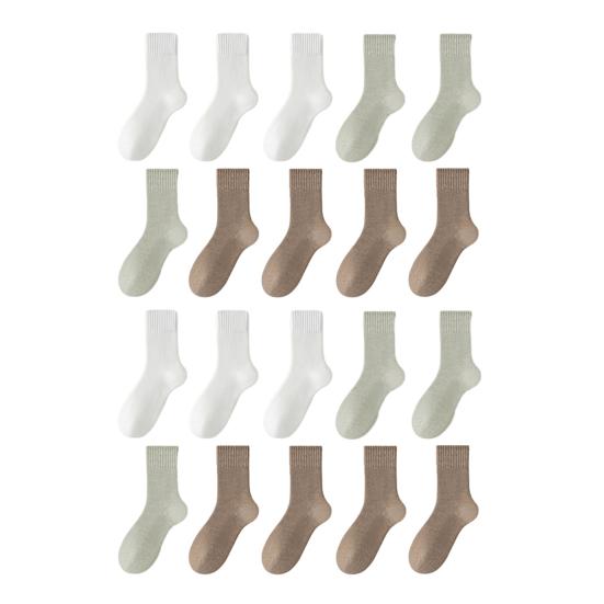 Damen Einfarbige Wadenlange Socken Herbst Gemütlich Weich Flauschig Crew-Socken Thermisch Warm Winter Dicke Stiefelsocken für Kaltes Wetter