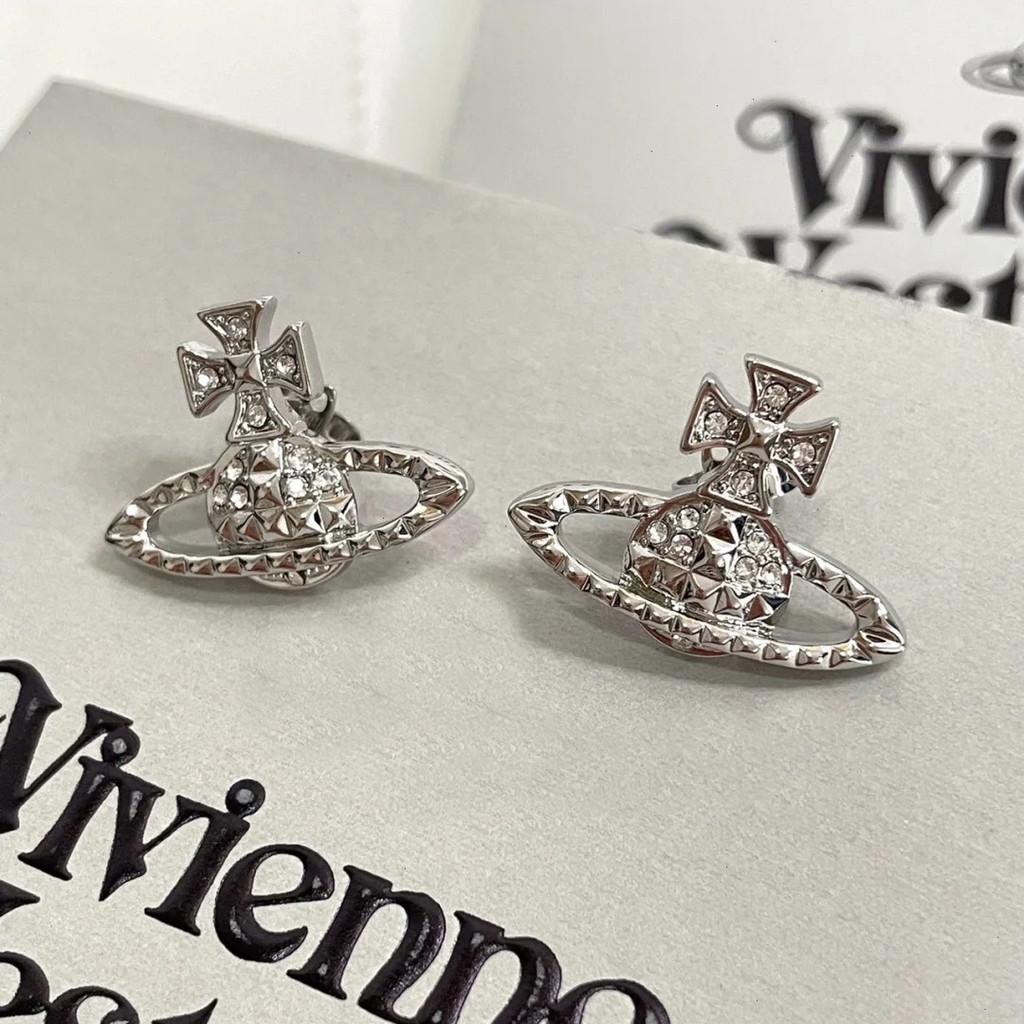 Vivienne Punk Style Geometric Earrings With High Version Copper Material