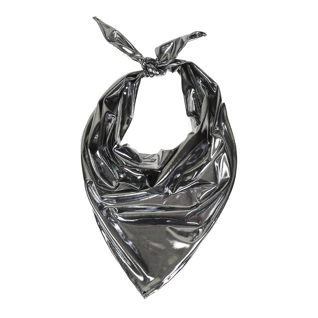 Y2K Metallic Triangle Bandana, High Gloss Punk Head Scarf for Women