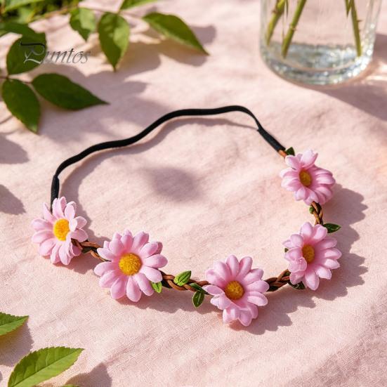 Adjustable Flower Crown for Daily Wear Sunflower/Daisy Wreath Headband Women Girls, Headpiece, Garland Holiday Styling Silk Beach Photography