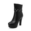 Women Platform Boots High Heels Winter Women Shoes Fashion Rivets Belt Buckle Round Toe Ankle Boots for Women Size 42 43 WSH4982
