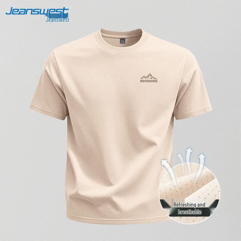 Jeanswest Men's Ice Silk Quick-Dry Mesh T-Shirt