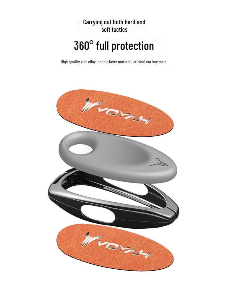 Voyah Dreamer Key Cover: 2024 Blueprint Low-Carbon Model - Simplistic Car Key Bag and Shell Buckle