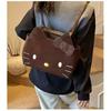 Hello Kitty Vintage Leopard Pattern Backpack With Pu Materialcompact Storage For Women