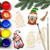 6/12/24/36 Unfinished wooden cut-outs, festive Christmas dwarf wooden decorations suitable for DIY crafts and painting
