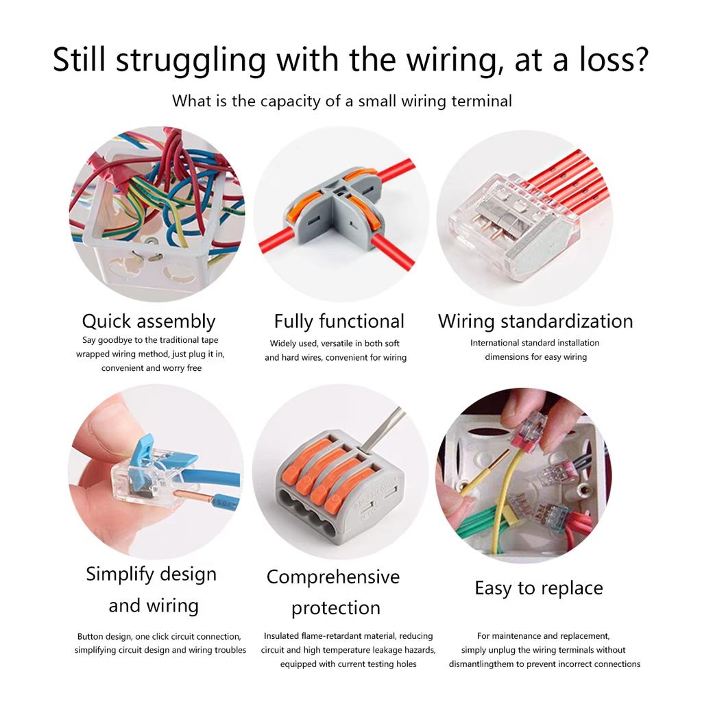 10pcs PCT 412-415 Wire Terminal Connectors Crimping Machine Connetctor Quick Quality Harness Cable Block Assembling Splice