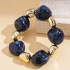 1PC European and American acrylic smudge irregular geometric beaded bracelet retro ethnic style niche high sense
