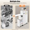 Slim Bathroom Storage Cabinet 3 Layer Narrow Cupboard with Drawers Storage Freestanding Organizer with Wheels for Bathroom