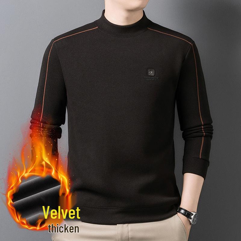 

Men s Winter Soft Hoodie Half-High Collar Casual Pullover Long Sleeve T-Shirt 4XL (180-200 jin)